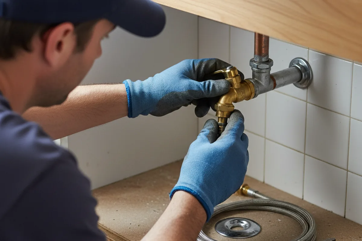 Shutoff valve and fitting work during Faucet and Fixture Repair in Sadsburyville